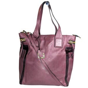 Innué Mauve Purple Large Calfskin Leather Calf hair 2-Way Italian Tote Crossbody